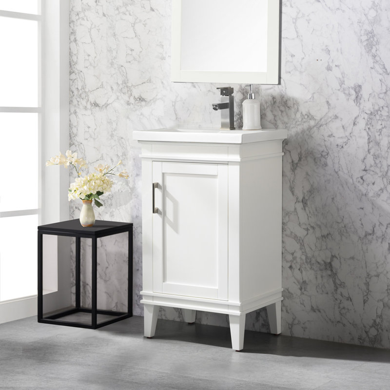 Everly Quinn Reynaldo 20'' Free Standing Single Bathroom Vanity with Porcelain Top & Reviews